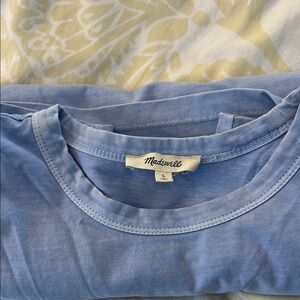 Madewell Sky Blue Perfect crew Neck Cotton Tee